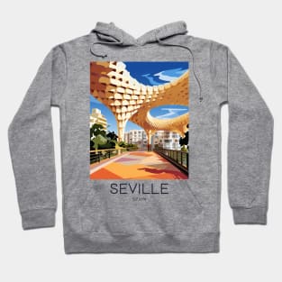 A Pop Art Travel Print of Seville - Spain Hoodie